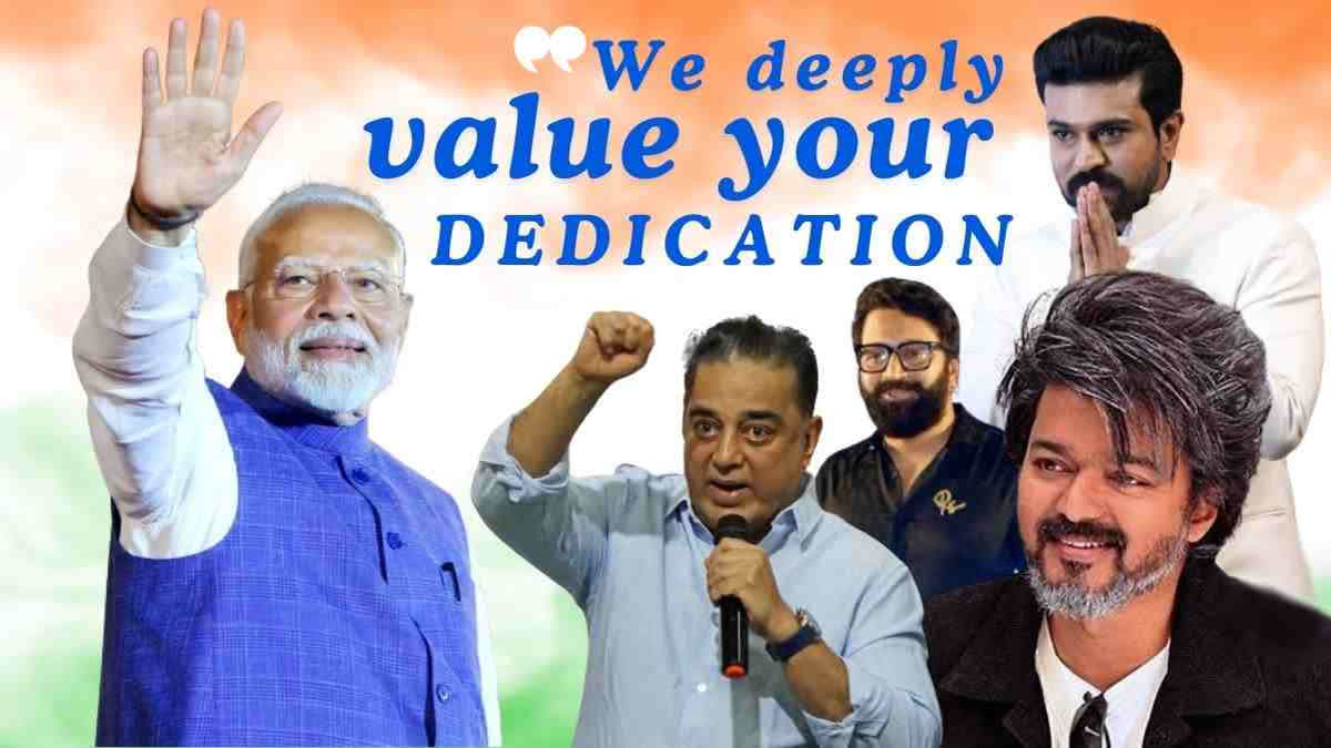 Biggest Indian cinema stars congratulated Narendra Modi on his historic third term as Prime Minister, expressing hopes for a prosperous India under his leadership. From Chiranjeevi to Kamal Haasan, actors conveyed their best wishes and support for Modi's vision of a stronger, brighter nation.