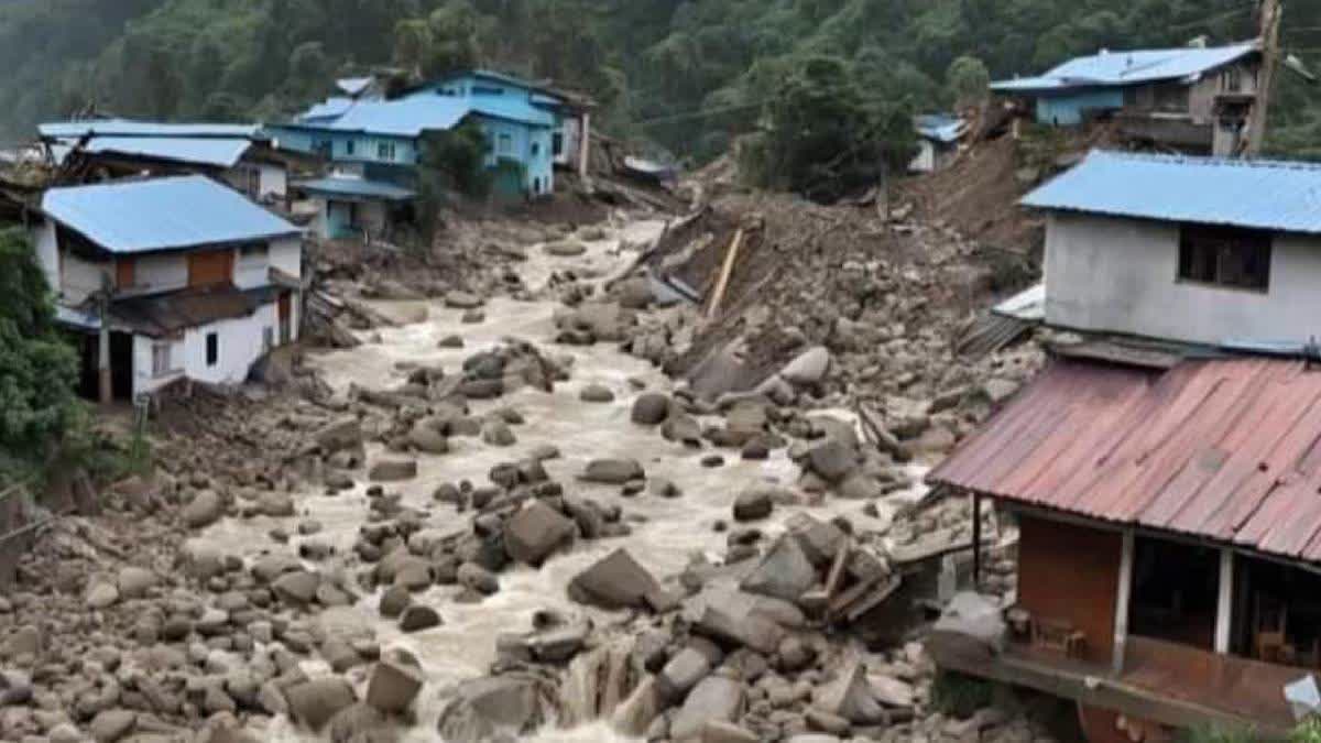 Landslide hit area in Sikkim