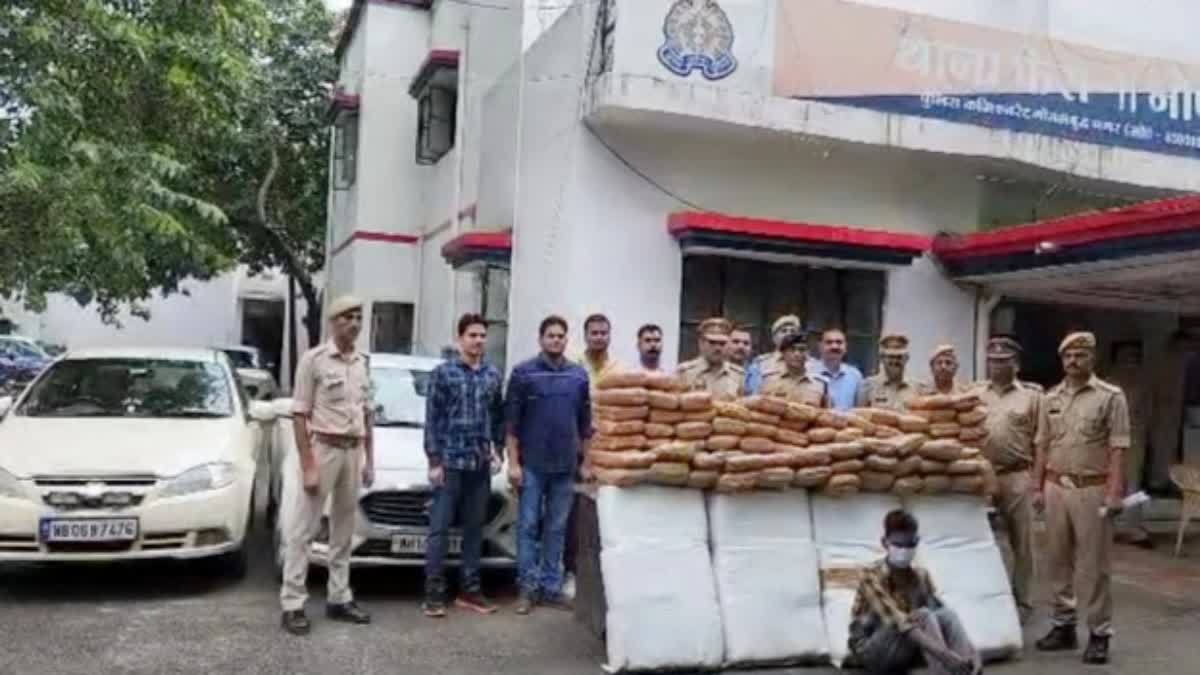 ganja worth 40 lakh recovered from two cars