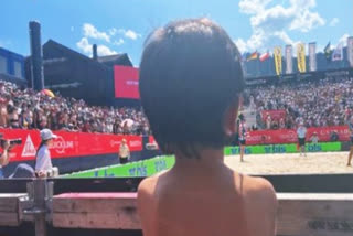 Actor Kareena Kapoor Khan is enjoying every bit of her vacation in Italy, not leaving any place or activity to explore. The actor shared a glimpse of her Sunday date with her son Taimur watching beach volleyball. Taking to her Instagram Stories, Kareena dropped pictures featuring Taimur and a view of Italy.