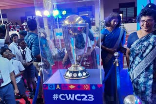 ODI world cup  ODI world cup 2023  ODI world cup trophy exhibition  thiruvananthapuram local news  ഏകദിന ലോകകപ്പ്  ലോക കപ്പ് 2023  ലോകകപ്പ് ട്രോഫി തിരുവനന്തപുരത്ത്  ഐസിസി  ICC