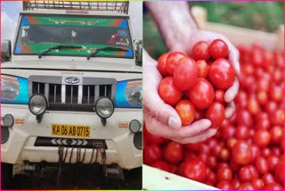 Hijack pickup truck full of tomatoes