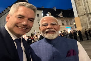 PM Narendra Modi with Austrian chancellor Karl Nehammer in Vienna on Wednesday