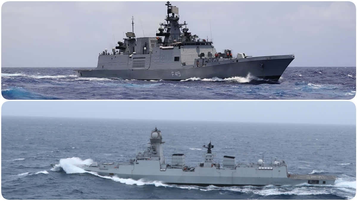 Collage: INS Sahyadri and INS Kolkata