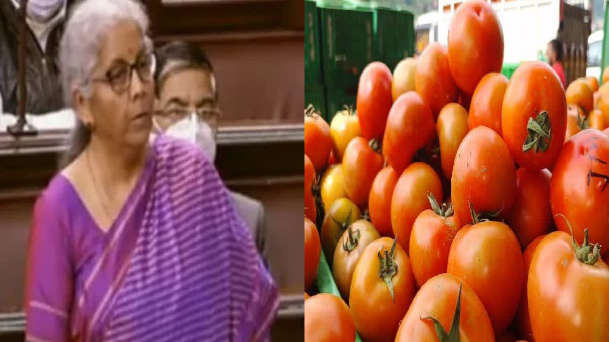 tomatoes being imported from Nepal  നേപ്പാളില്‍ നിന്ന് തക്കാളി കൊണ്ടുവരും  വില കുറയ്‌ക്കാൻ മാർഗം നോക്കി കേന്ദ്ര സർക്കാർ  തക്കാളി വില കുറയ്‌ക്കാൻ മാർഗം നോക്കി കേന്ദ്രം  കുതിച്ചുയരുന്ന തക്കാളി വില  തക്കാളി വിലയ്‌ക്ക് പരിഹാരം കാണാൻ കേന്ദ്ര സർക്കാർ  പണപ്പെരുപ്പം നിയന്ത്രിക്കാൻ സർക്കാർ  കേന്ദ്ര ധനമന്ത്രി നിർമല സീതാരാമൻ  Finance minister  Finance minister Nirmala Sitharaman  tomato price hike  tomato price  tomato  തക്കാളി