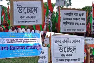 Chirang TMC protest against price hike at Bijni