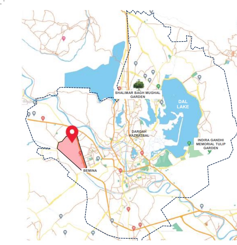 The site plan of the ambitious satellite township in Srinagar