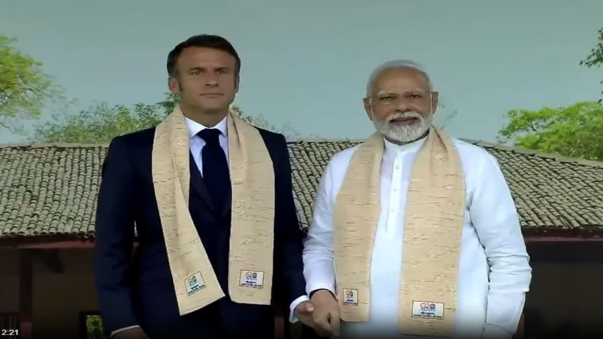 Macron, Sunak arrive at Rajghat to pay homage to Mahatma Gandhi