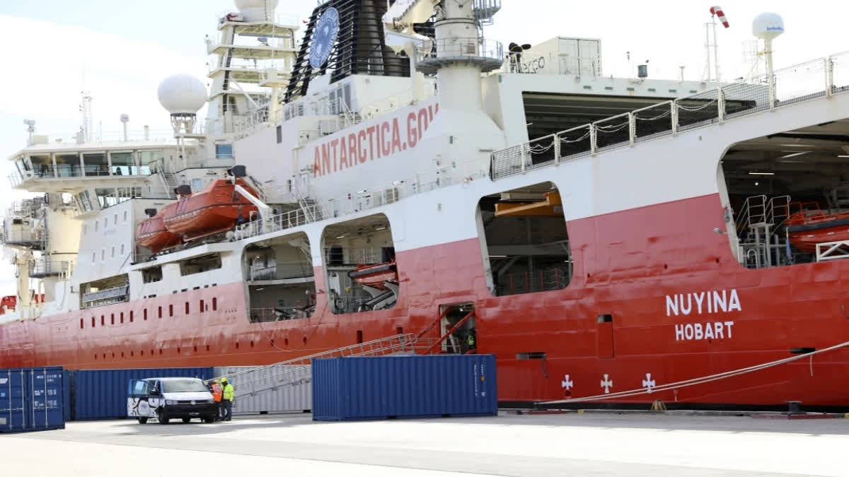 The icebreaker RSV Nuyina's round trip between the Australian Antarctic Division headquarters in Hobart, Tasmania state, and Australia's Casey Station covered more than 6,500 kilometres (4,000 miles) and took more than two weeks as the Southern Hemisphere winter became spring.