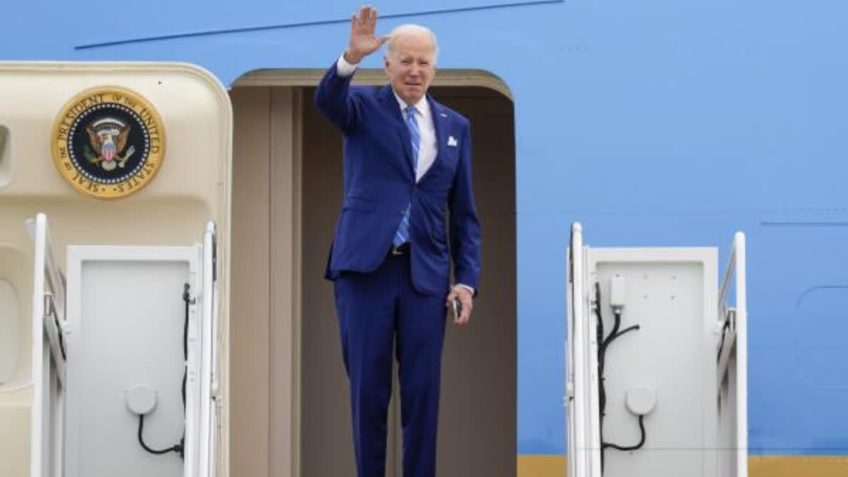 US President Biden leaves