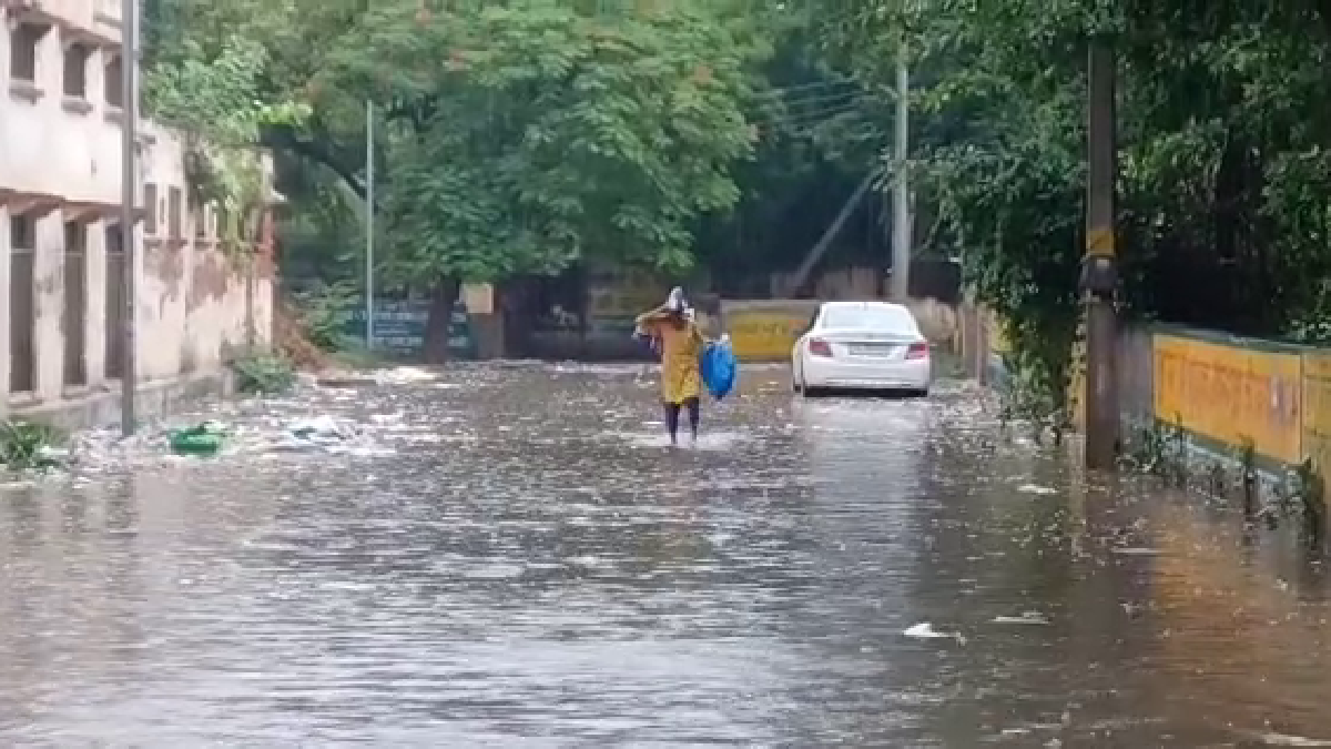 Waterlogging in Palwal Rajiv nager