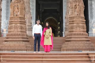 Rishi Sunak Visits Akshardham Temple
