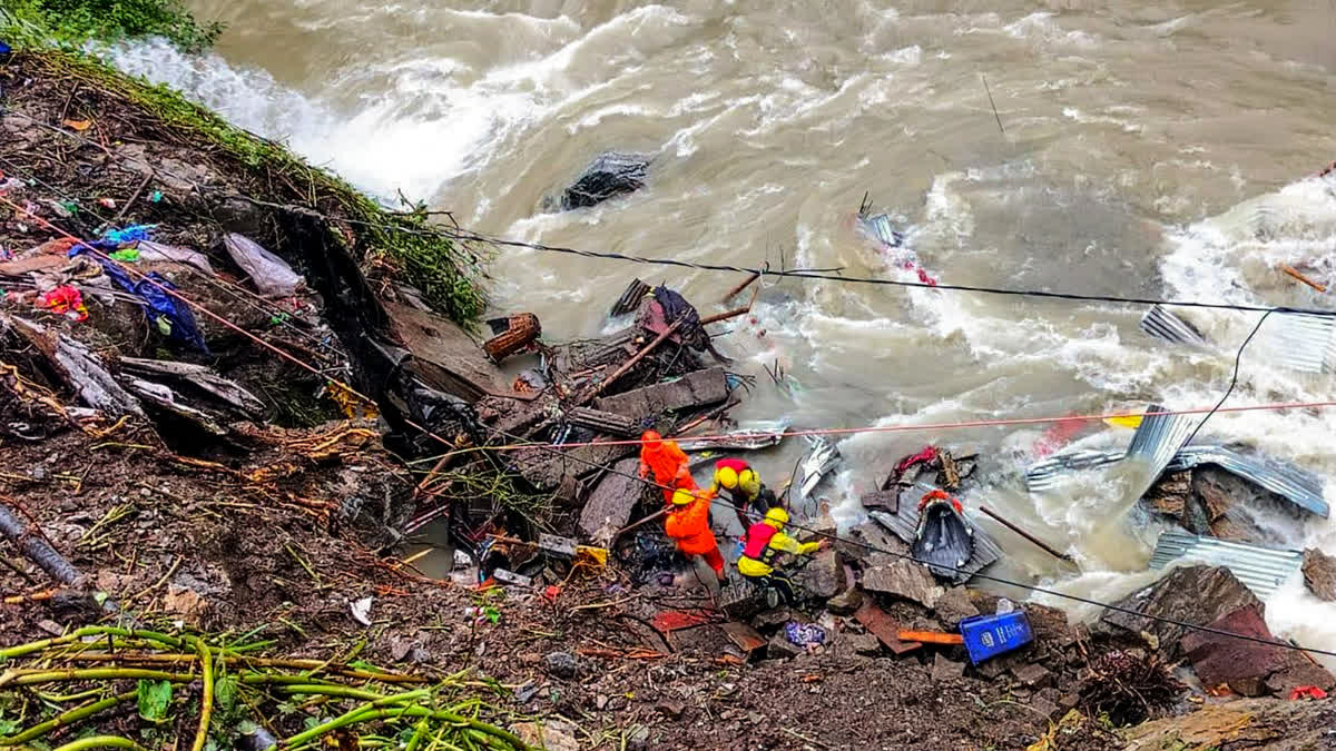 SDRF and NDRF personnel launched a rescue operation for the pilgrims trapped in the landslide while returning from a kedarnath visit