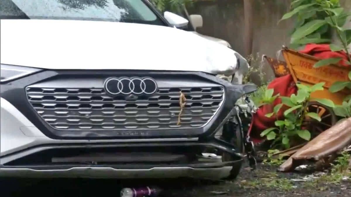 Audi car that hit multiple vehicles in Nagpur on Monday night.