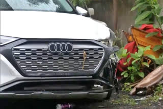 Audi car that hit multiple vehicles in Nagpur on Monday night.