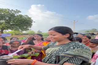 MLA Amba Prasad fed Pani Puri to the villagers and also tasted it himself