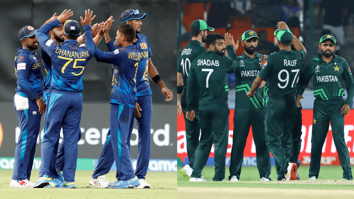 Pakistan vs Sri Lanka 8th Match  8th Match in Hyderabad  ICC Cricket World Cup 2023  Rajiv Gandhi International Stadium  ಪಾಕಿಸ್ತಾನ ವಿರುದ್ಧ ಸೆಣಲಿರುವ ಶ್ರೀಲಂಕಾ  ವಿಶ್ವಕಪ್​ 2023ರ 8ನೇ ಪಂದ್ಯ  8ನೇ ಪಂದ್ಯ ಇಂದು ಹೈದರಾಬಾದ್​ನಲ್ಲಿ ಆರಂಭ  ರಾಜೀವ್ ಗಾಂಧಿ ಅಂತರಾಷ್ಟ್ರೀಯ ಕ್ರೀಡಾಂಗಣ  ಶ್ರೀಲಂಕಾ ವಿರುದ್ಧ ಪಾಕಿಸ್ತಾನ ಪಂದ್ಯ  ಒಟ್ಟು 156 ಏಕದಿನ ಪಂದ್ಯ  ವಿಶ್ವಕಪ್‌ನಲ್ಲಿ 8 ಬಾರಿ ಮುಖಾಮುಖಿ