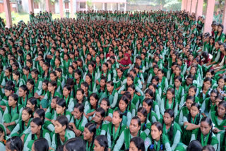 School girls were given information about fire safety in Giridih