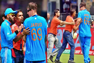 Famous pitch invader Daniel Jarvo was caught invading the ground during the World Cup opener between India and Australia in Chennai.