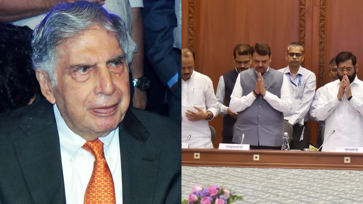 Maharashtra cabinet meeting(R) pays homage to Ratan Tata