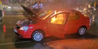 car caught fire