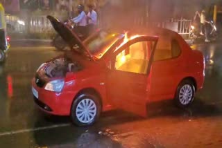 car caught fire