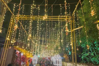 Attractive electrical decorations in Hazaribag Durga Puja pandals