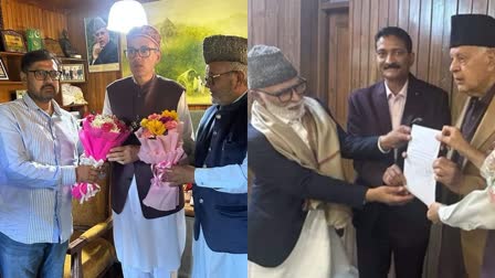 Independents Satish Sharma (L)  and Pyare Lal Sharma extend support to NC in Srinagar