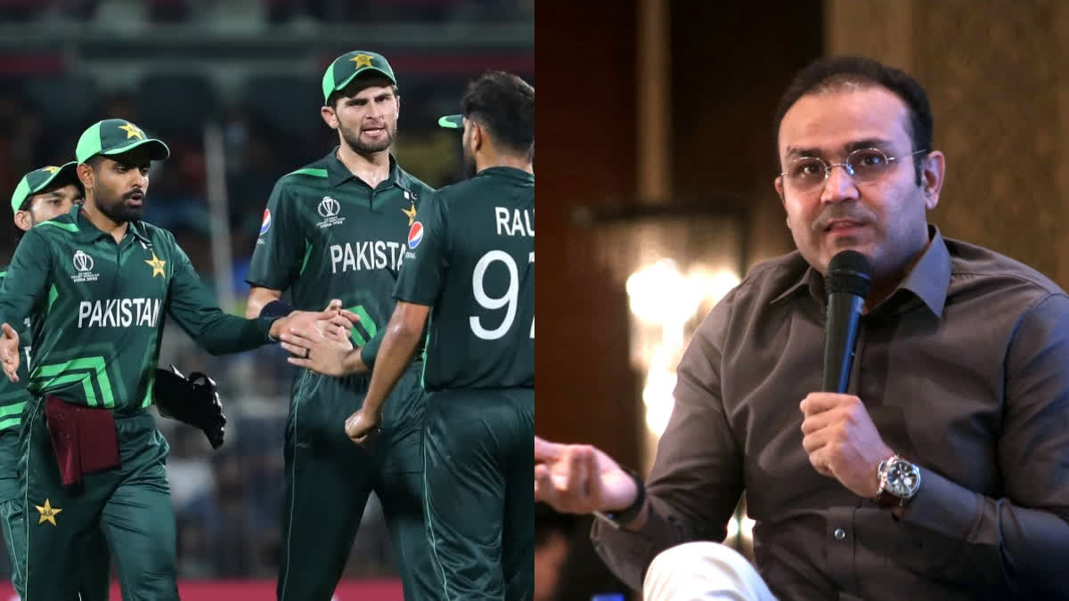 Virender Sehwag trolls Pakistan Cricket Team  Pakistan Cricket Team  Babar Azam  Cricket World Cup 2023  വിരേന്ദര്‍ സെവാഗ്  പാകിസ്ഥാന്‍ ക്രിക്കറ്റ് ടീം  ഏകദിന ലോകകപ്പ് 2023  ബാബര്‍ അസം