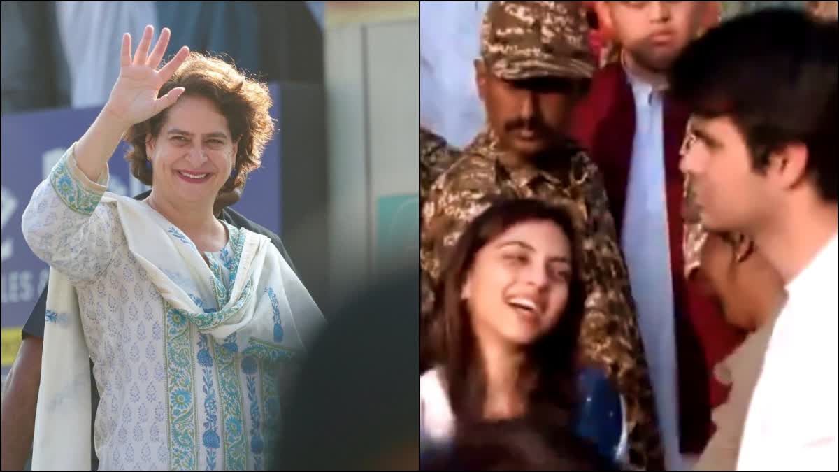 Wayanad bypoll Congress candidate Priyanka Gandhi son-daughter participate in election campaign