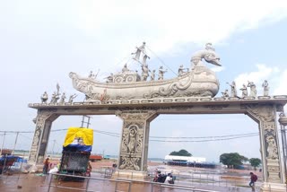 A view of the venue for Balijatra in Cuttack, Odisha, after Orissa High Court nod to hold the historic Balijatra  festival on both the upper and lower banks of the Mahanadi river in Cuttack