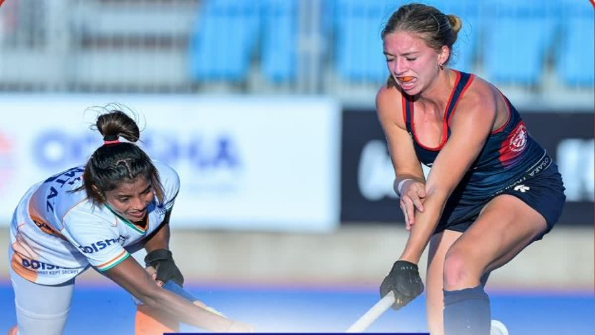 India defeated the United States of America with a scoreline of 3-2 in the ongoing Junior Women's Hockey World Cup.