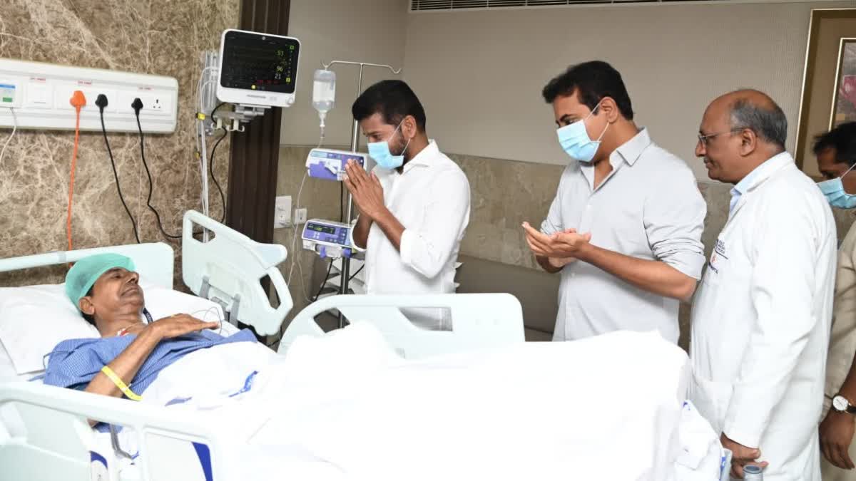 CM Revanth Reddy Visits KCR At Yashoda Hospital