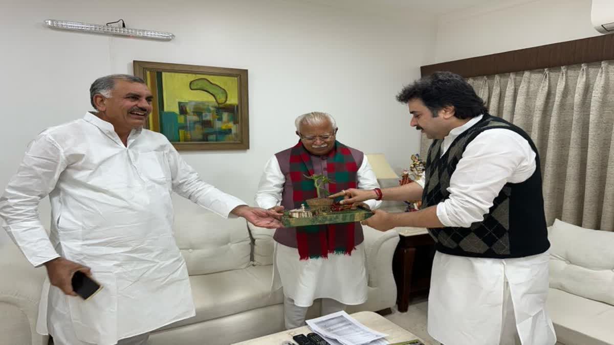 RAJASTHAN NEW CM KULDEEP BISHNOI STATEMENT MEETS CM MANOHAR LAL KHATTAR DELHI HARYANA BHAWAN HARYANA NEWS