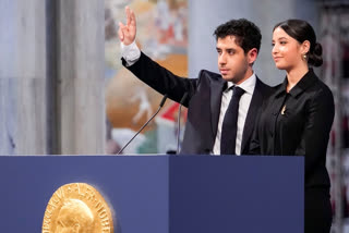 The teenage children of imprisoned Iranian activist Narges Mohammadi accepted this year’s Nobel Peace Prize in the Norwegian capital on Sunday on behalf of the mother they haven’t seen in years, reading out a speech she penned from a Tehran prison as her medal rested on an empty chair.