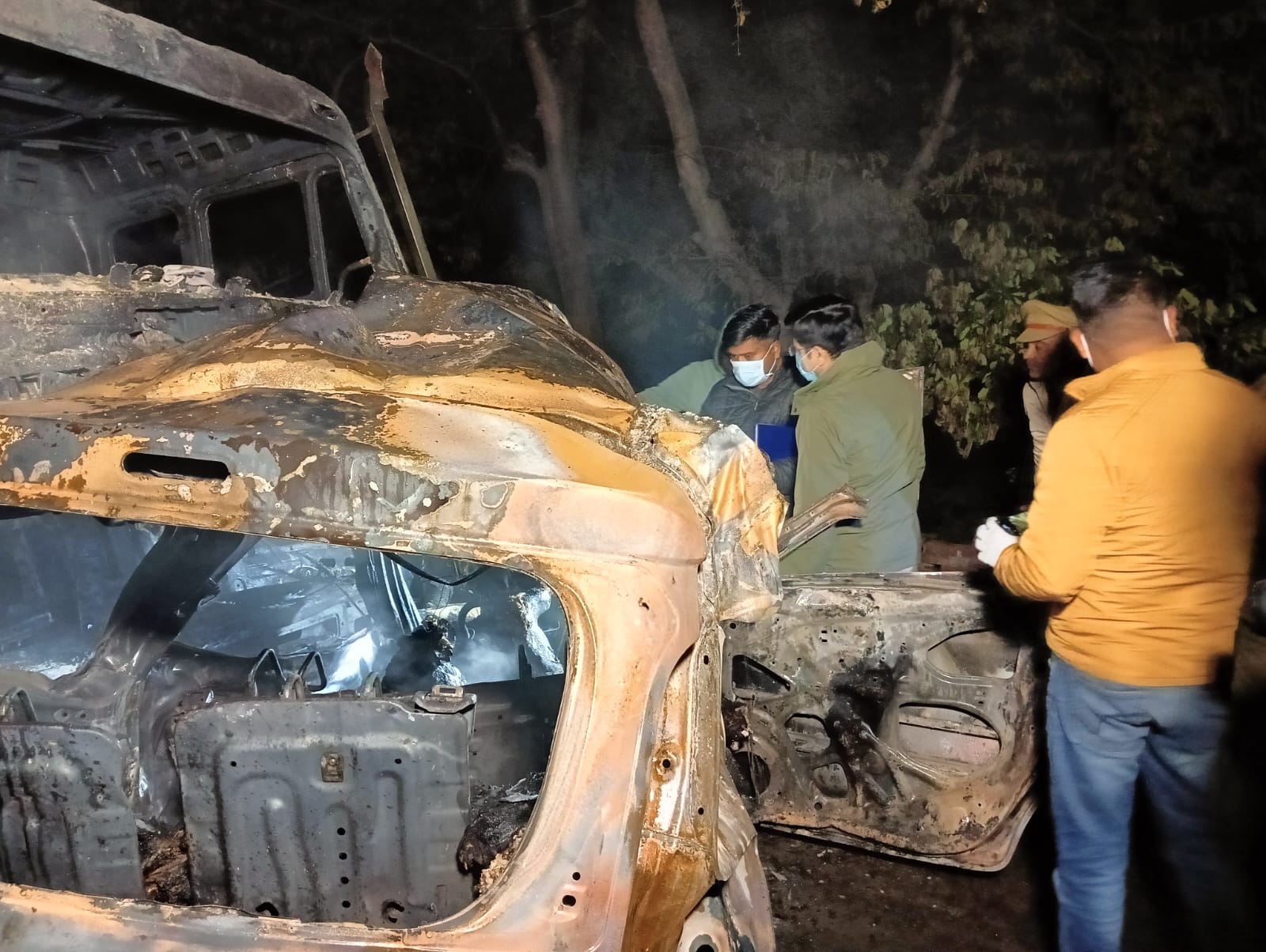Car Hits Dumper in Uttar Pradesh After Tire Burst