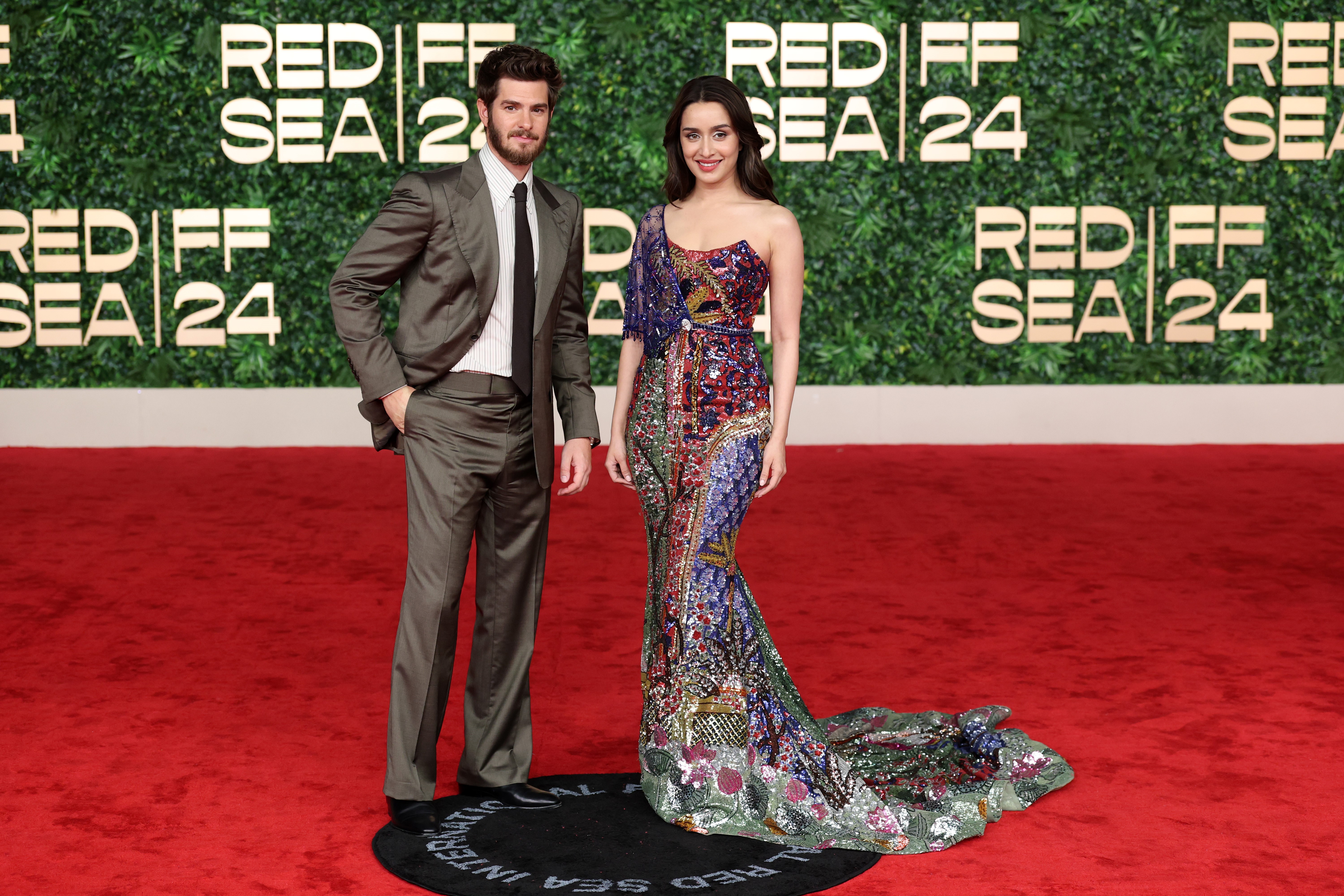 Shraddha Kapoor poses with Andrew Garfield