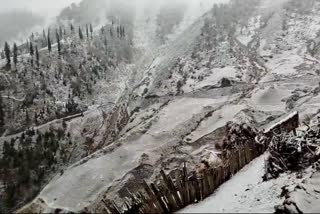 A view of snow capped mountain in Kashmir's Gurez