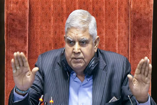 Rajya Sabha Chairman Jagdeep Dhankar conducts the proceedings of the House during the Winter Session of Parliament, in New Delhi on Monday.