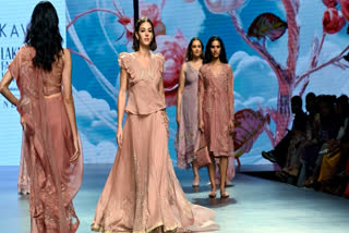 Mocha Mousse was prominent in fashion designer Kaveri's collection at FDCIxLakme Fashion Week