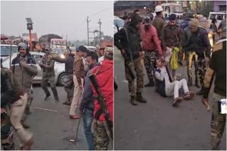 Police lathi charge on students protest in Hazaribag