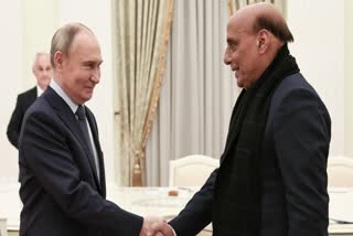 RAJNATH SINGH MEETING WITH RUSSIAN PRESIDENT VLADIMIR PUTIN IN MOSCOW