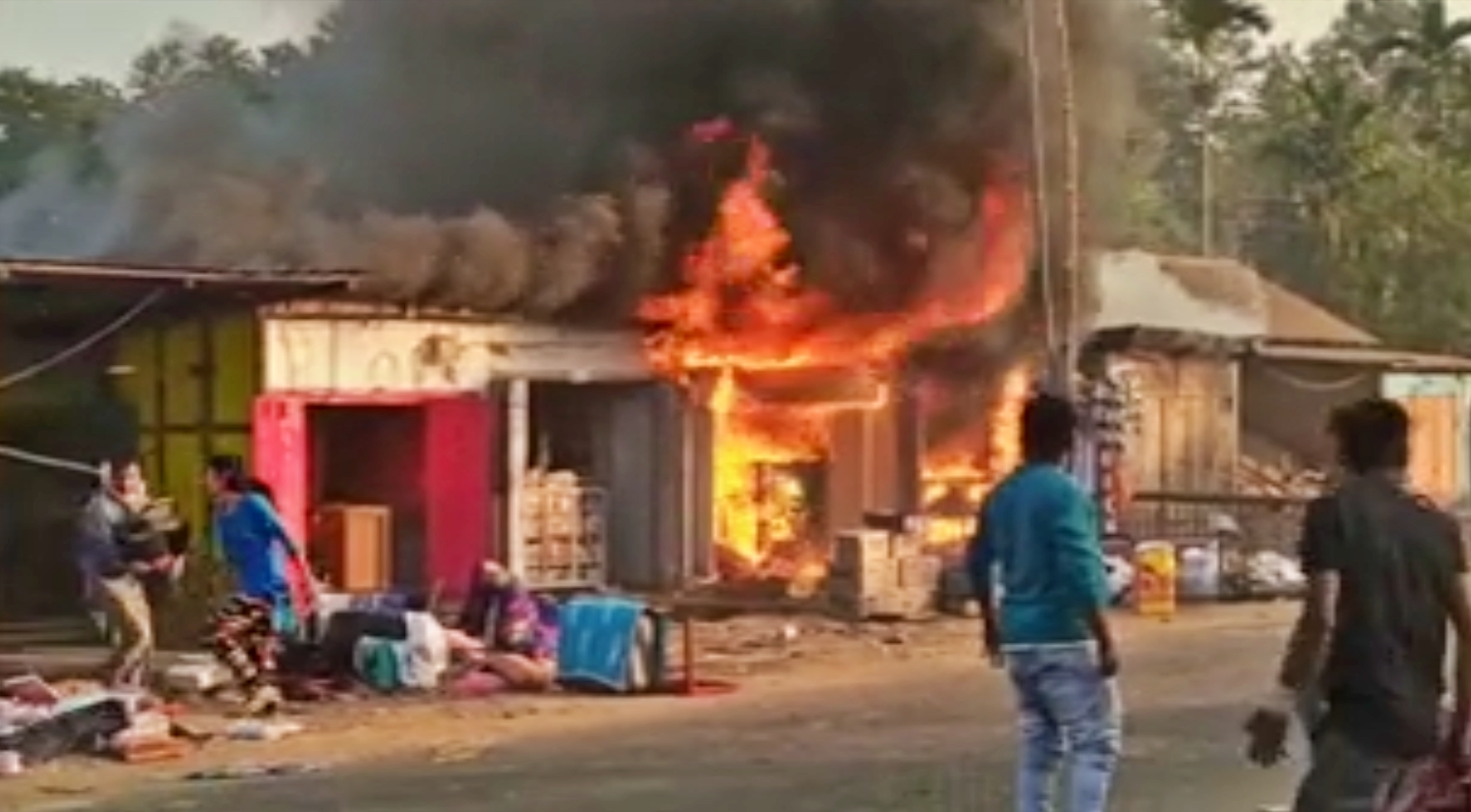 Four shops were set up in the fire at Hahim Bazar in boko