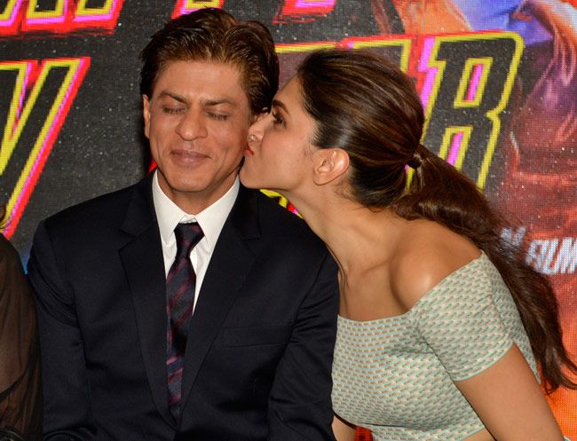 Deepika and SRK during Happy New Year song launch in 2014.