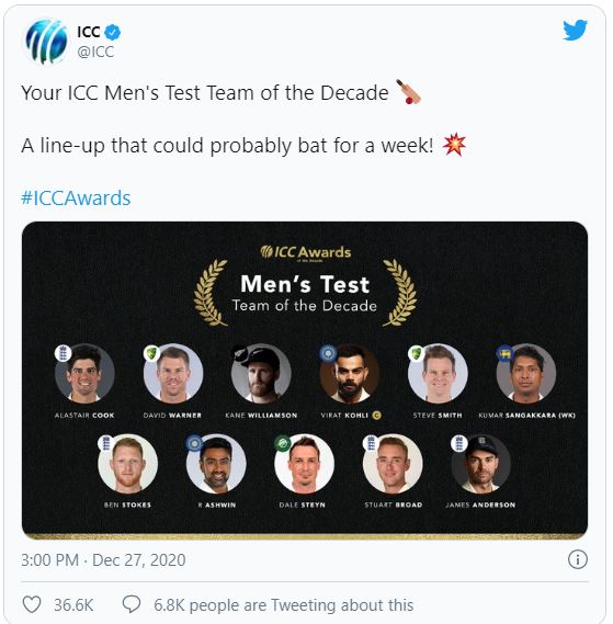 The best Test team of the decade