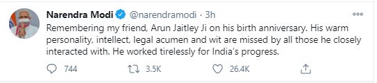 Prime Minister Narendra Modi tweet