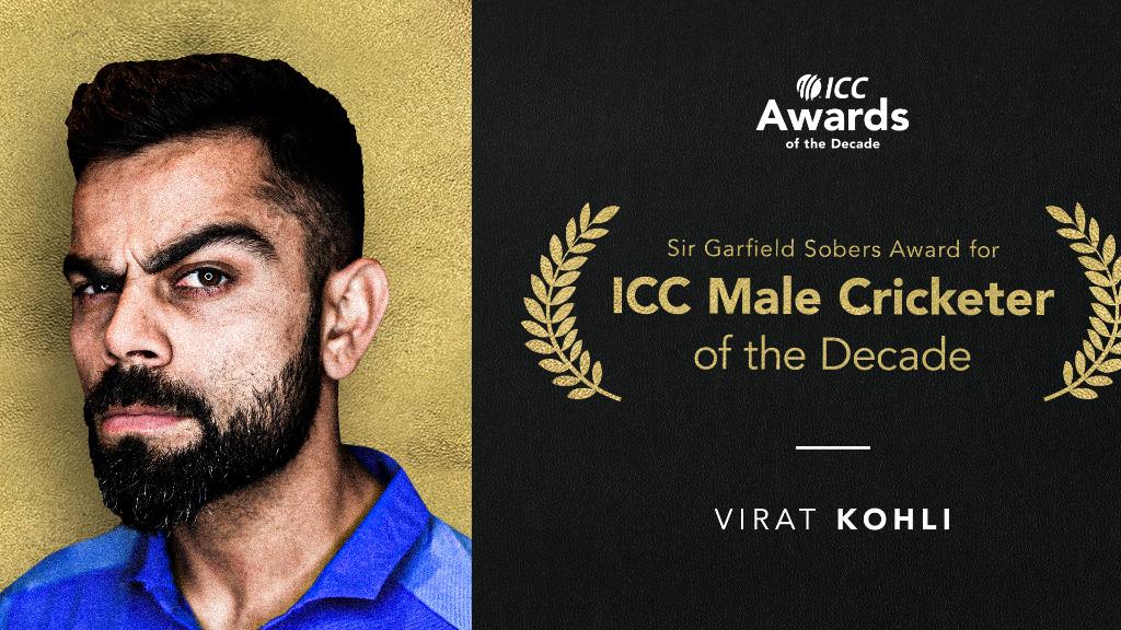 Kohli named ICC Male Cricketer of the Decade, Dhoni fetches 'Spirit of Cricket' honour