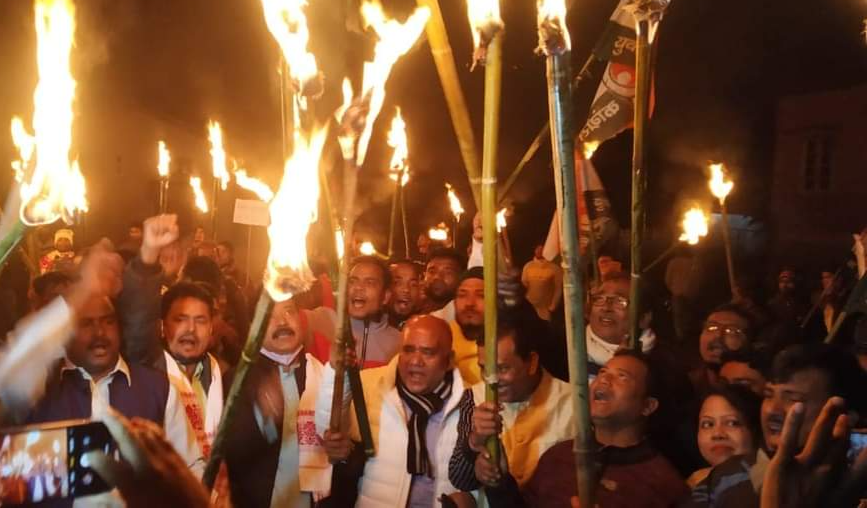 Massive protest in Dhubri