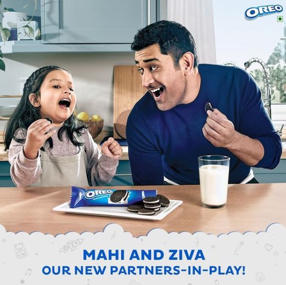 Dhoni daughter Jeeva is the star of the orea ad