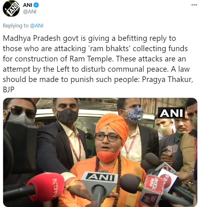 Sadhvi Pragya supported